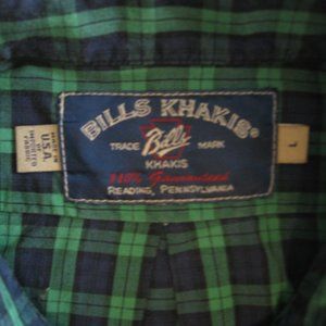 Bill's Khakis Green Plaid Shirt